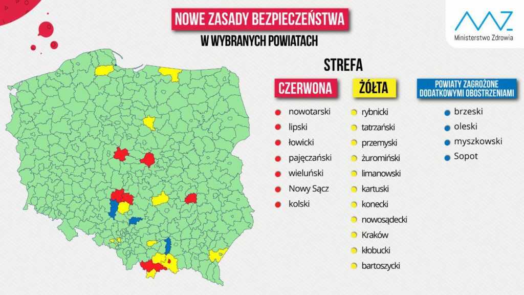 Powiat kartuski w „żółtej strefie”, a Sopot zagrożony dodatkowymi obostrzeniami