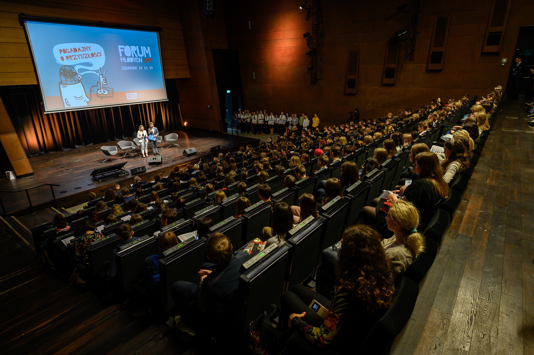 Forum Młodych w 2019 r. Sala plenarna w ECS