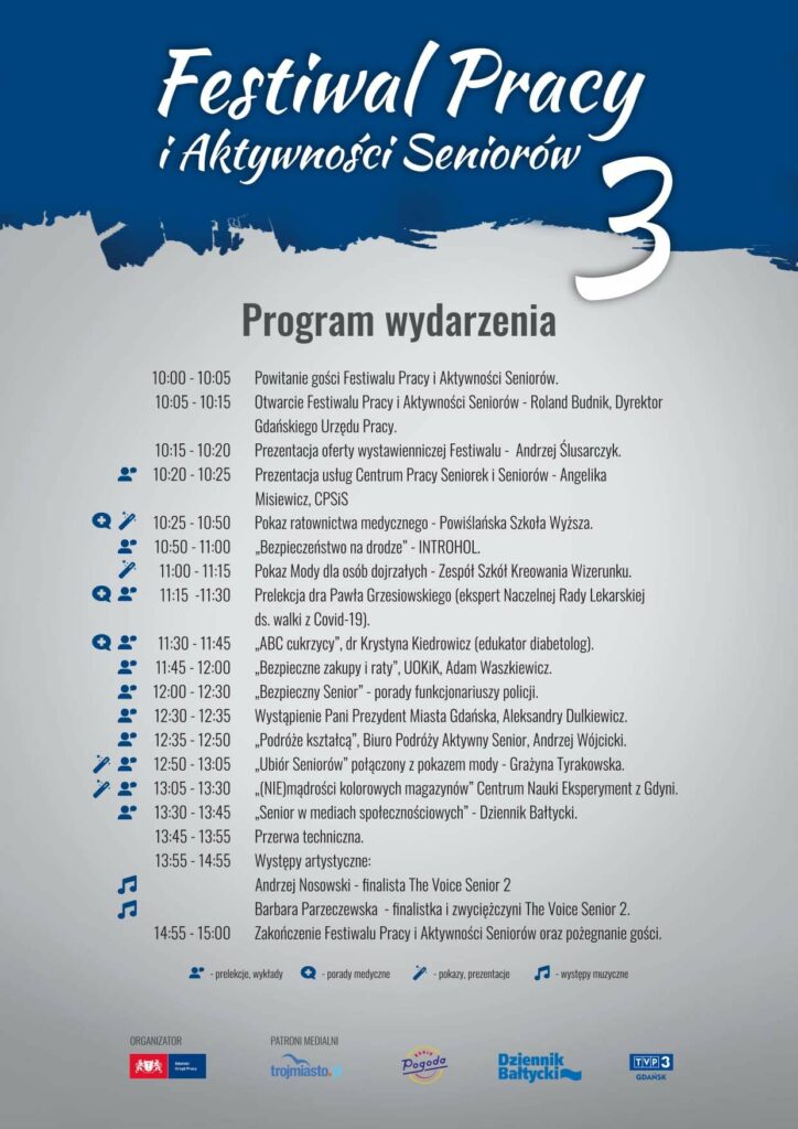 Festiwal Pracy i Aktywności Seniorów, program. Fot. mat. prasowe GUP