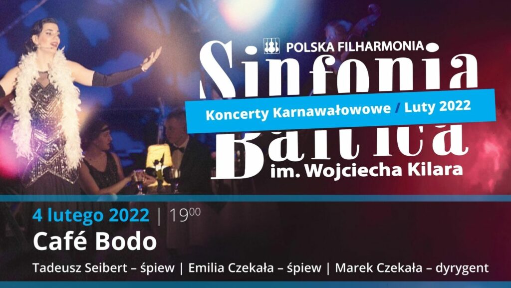 Koncert karnawałowy Cafe Bodo, plakat. Fot. mat. prasowe PFSB w Słupsku