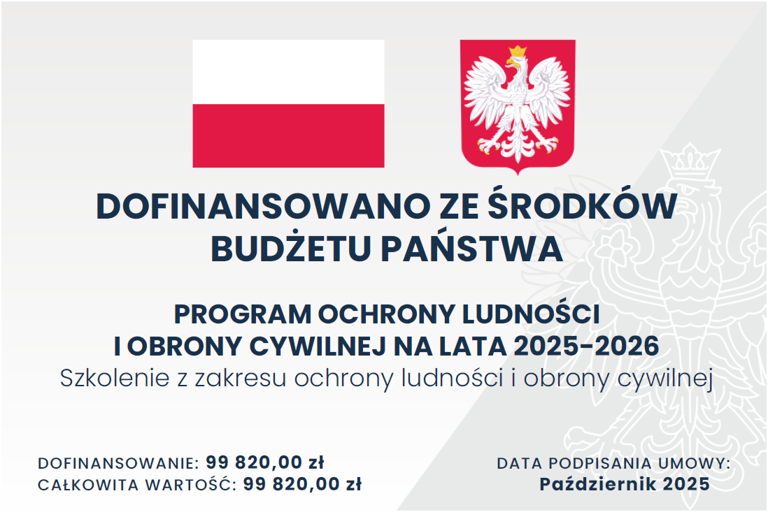 Szkolenia z zakresu ochrony ludności i obrony cywilnej w ramach Programu Ochrony Ludności i Obrony Cywilnej na lata 2025-2026