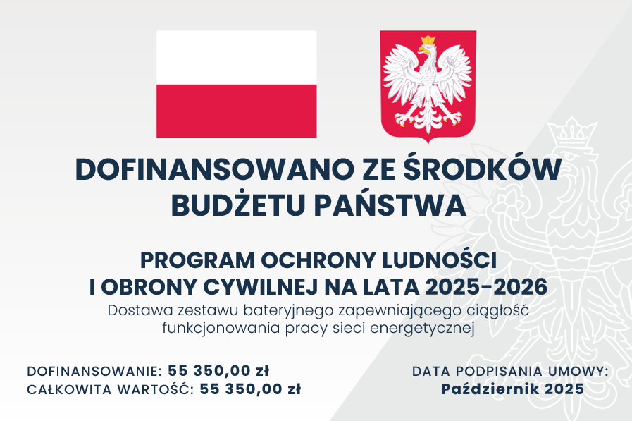 Dostawa zestawu bateryjnego zapewniającego ciągłość funkcjonowania pracy sieci energetycznej