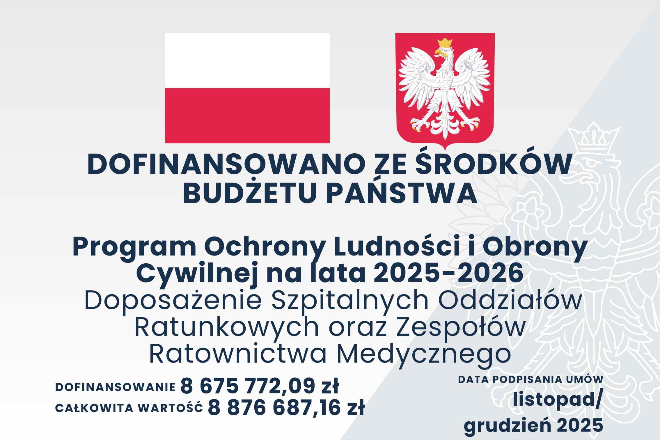 Dofinansowano ze środków budżetu państwa. Program Ochrony Ludności i Obrony Cywilnej
