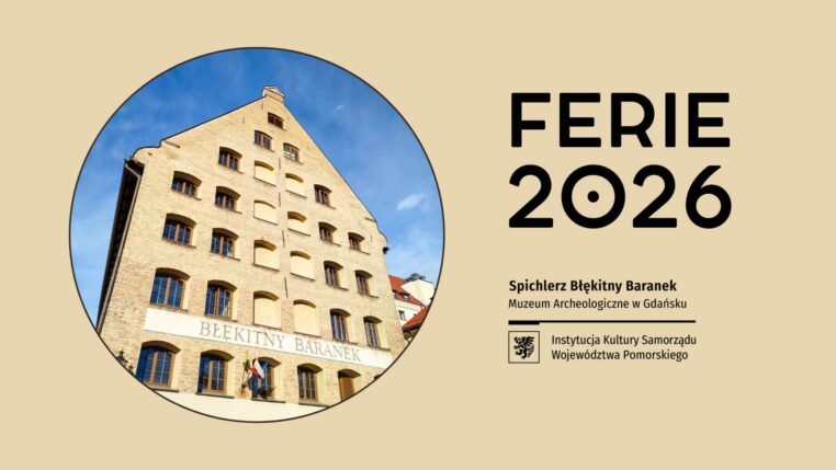 Baner reklamujący Ferie 2026 w Spichlerzu Błękitny Baranek