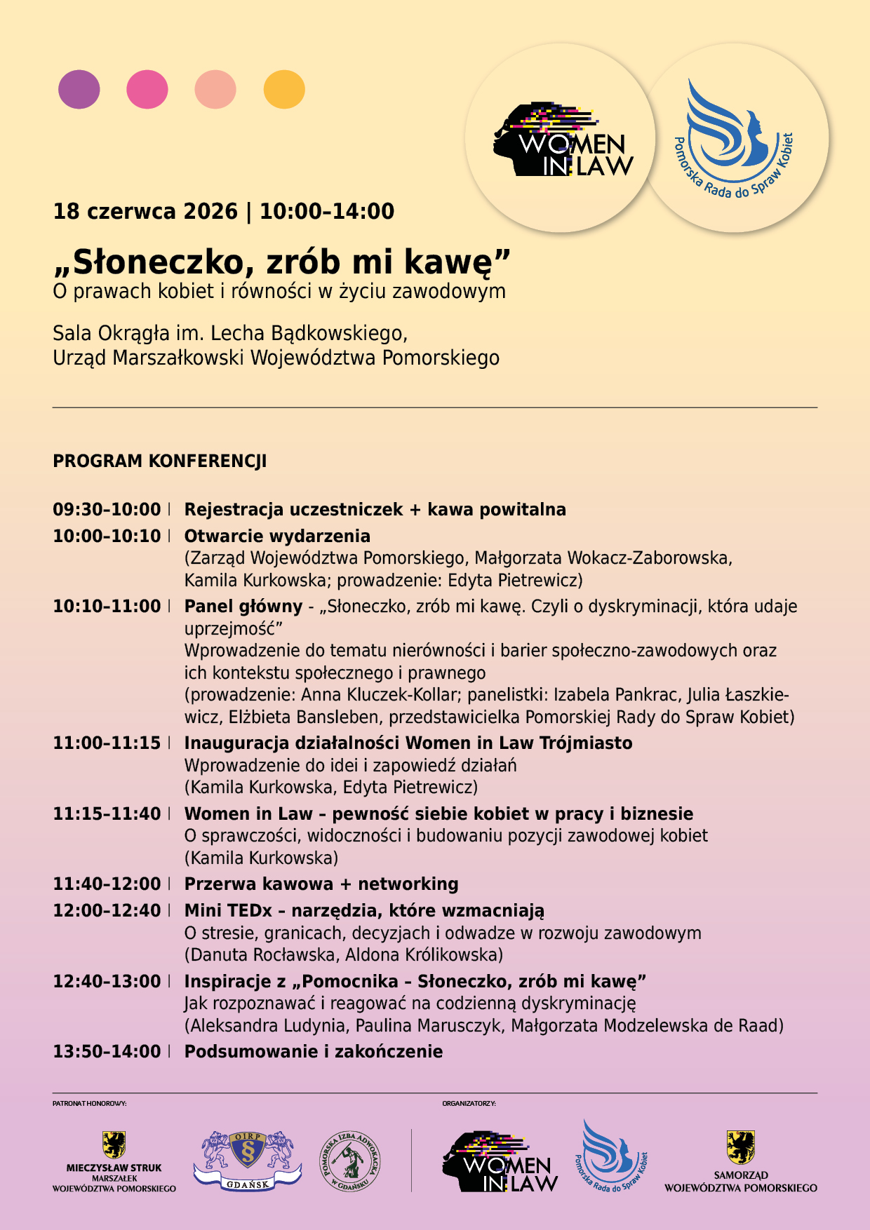 „Słoneczko, zrób mi kawę” - program konferencji