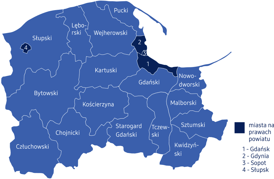 Mapa powiatów